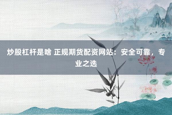 炒股杠杆是啥 正规期货配资网站：安全可靠，专业之选