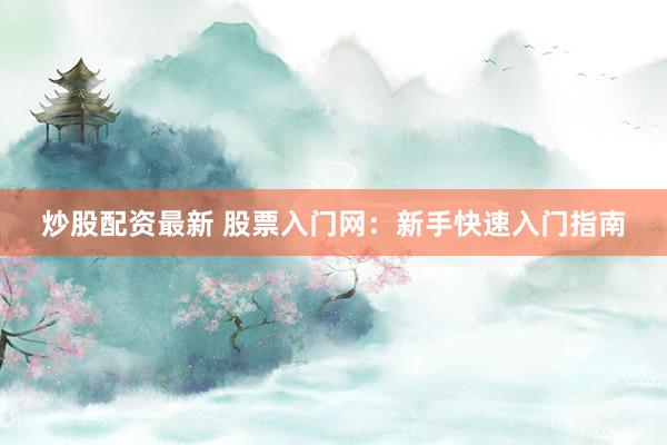 炒股配资最新 股票入门网：新手快速入门指南