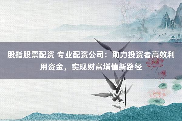 股指股票配资 专业配资公司：助力投资者高效利用资金，实现财富增值新路径
