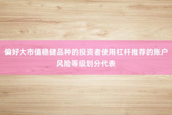 偏好大市值稳健品种的投资者使用杠杆推荐的账户风险等级划分代表