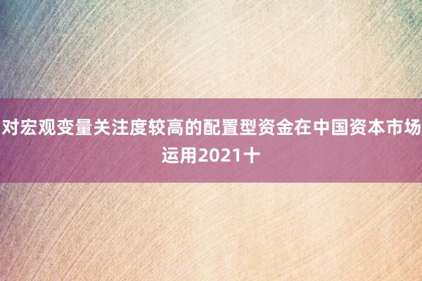 对宏观变量关注度较高的配置型资金在中国资本市场运用2021十