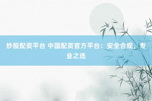 炒股配资平台 中国配资官方平台：安全合规，专业之选