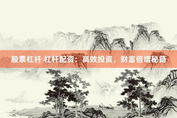 股票杠杆 杠杆配资：高效投资，财富倍增秘籍