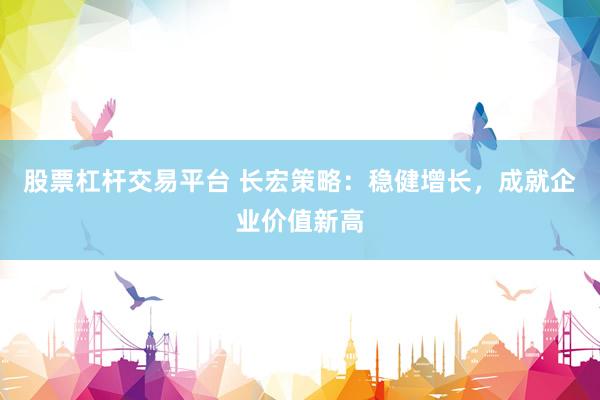 股票杠杆交易平台 长宏策略：稳健增长，成就企业价值新高
