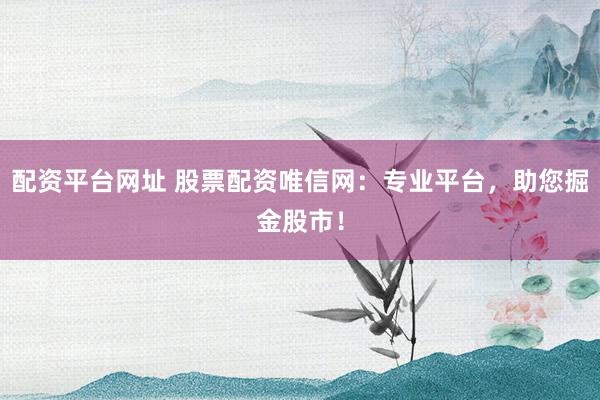 配资平台网址 股票配资唯信网：专业平台，助您掘金股市！